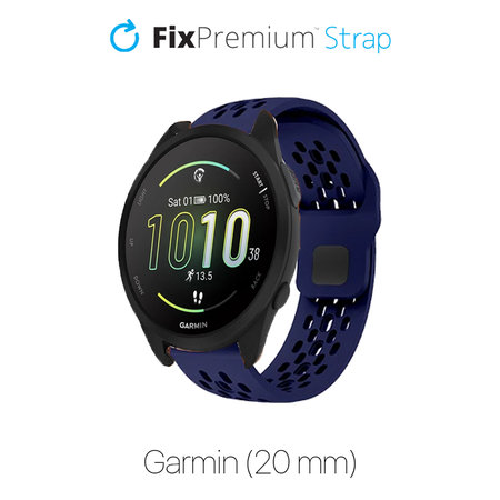 FixPremium - Univerzalni silikonski pašček za Garmin (20mm), moder