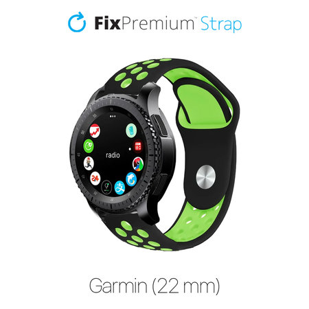 FixPremium - Silikonski športni pašček za Garmin (22mm), črn