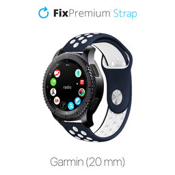 FixPremium - Silikonski športni pašček za Garmin (20mm), moder