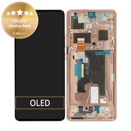 Motorola Edge 50 Ultra - LCD zaslon + steklo na dotik + okvir (Peach Fuzz) - 5D68C24485 Genuine Service Pack