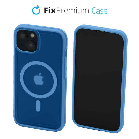 FixPremium - Ovitek Clear z MagSafe za iPhone 14, modra