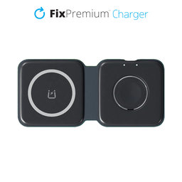 FixPremium - MagSafe Duo for iPhone in Apple Watch, crna