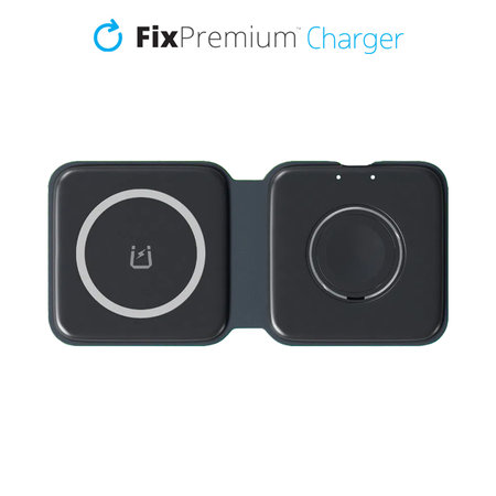 FixPremium - MagSafe Duo for iPhone in Apple Watch, crna