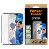 Kaljeno steklo UWF z aplikatorjem za iPhone 16 Pro, Črna, PanzerGlass