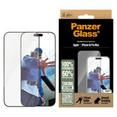 Kaljeno steklo UWF z aplikatorjem za iPhone 16 Pro Max, Črna, PanzerGlass
