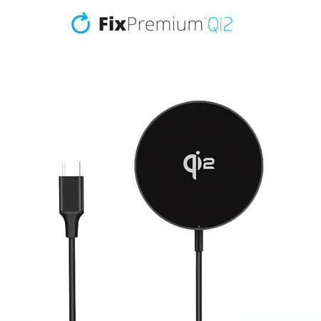 FixPremium - MagSafe Polnilec z Qi2, črna