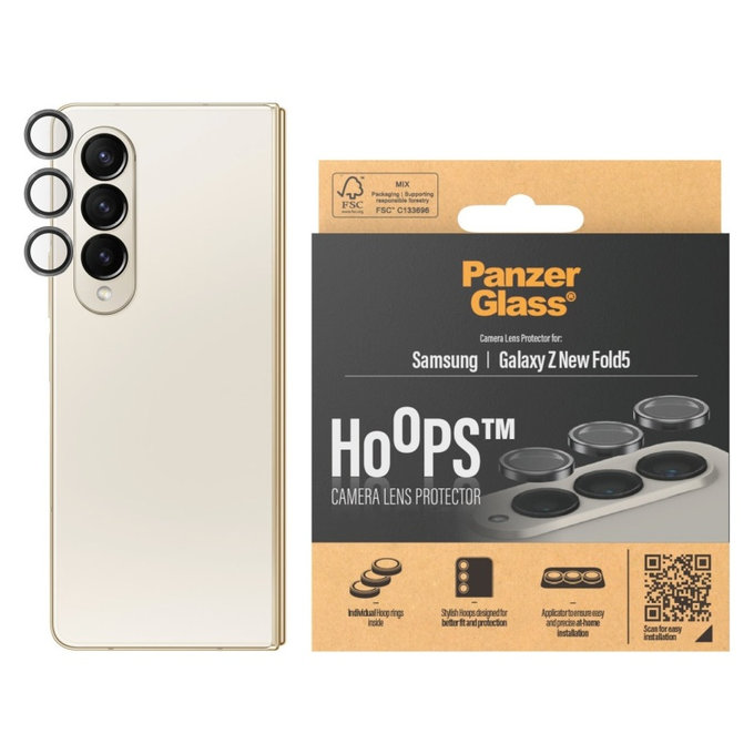 Zaščita objektiva kamere Hoops za Samsung Z Fold6, Črna, PanzerGlass