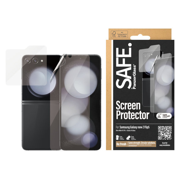 Zaščitna folija UWF in kaljeno steklo za Samsung Galaxy Z Flip6, Prozorna, SAFE by PanzerGlass