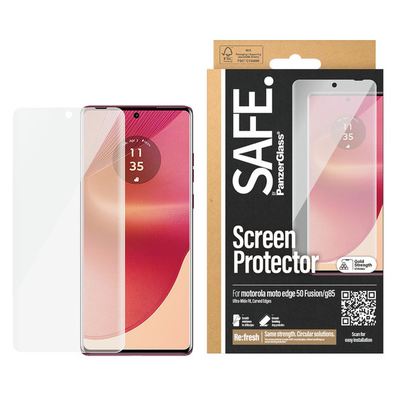 Kaljeno steklo UWF za Motorola Moto G85 5G/Edge 50 Fusion, Črna, SAFE by PanzerGlass