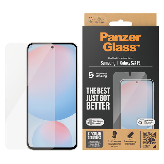 Kaljeno steklo UWF z aplikatorjem za Samsung Galaxy S24 FE, Prozorna, PanzerGlass
