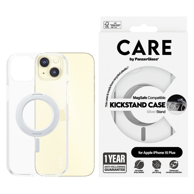 Ovitek Kickstand z MagSAFE by PanzerGlass za iPhone 15 Pro Max, Srebrna, PanzerGlass