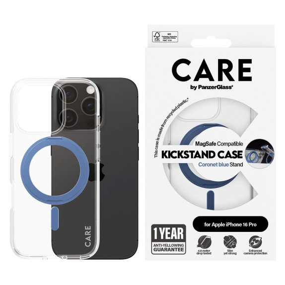 Ovitek Kickstand z MagSafe za iPhone 16 Pro, Modra, CARE