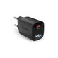 Potovalni adapter LCD USB-C, GaN, 45 W PD, črna, SBS