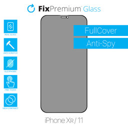 FixPremium Privacy Anti-Spy Glass - Kaljeno steklo za iPhone XR in 11