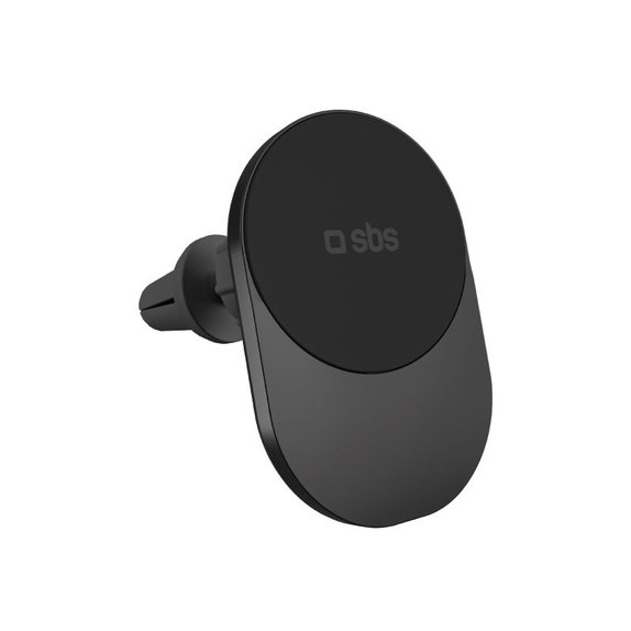 SBS - Avto nosilec z brezžičnim polnjenjem, Qi2, 15W, MagSafe, za zračnik, črna