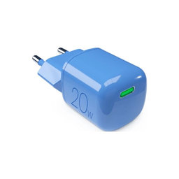 PURO - Polnilni adapter MiniPro USB-C, GaN, 20W, blue lagon