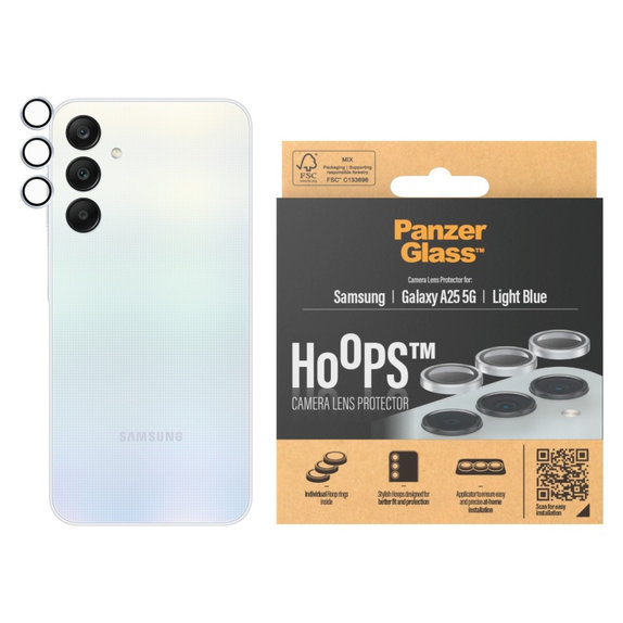 Zaščita objektiva kamere Hoops za Samsung A25 5G, Svetlo modra, PanzerGlass