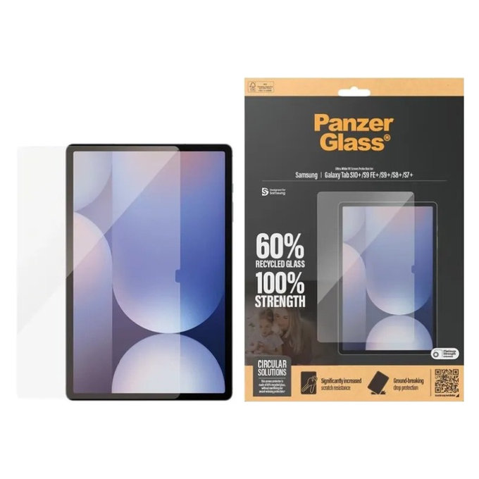 Kaljeno steklo UWF za Samsung Galaxy Tab S8/S9 Plus, Prozorna, PanzerGlass