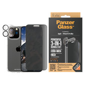 Bundle PicturePerfect + Kaljeno steklo UWF Privacy + Hard Case D3O za iPhone 15 Pro Max, PanzerGlass