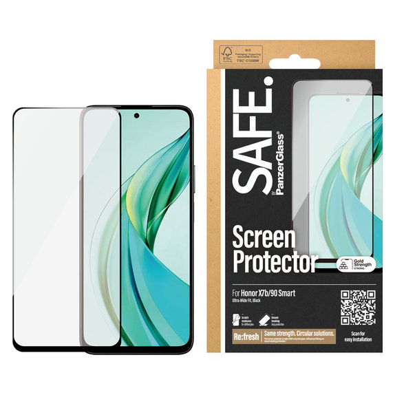 Kaljeno steklo UWF za Honor 90 Smart, Čierne, SAFE by PanzerGlass