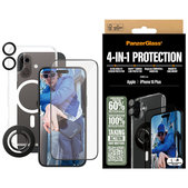 Bundle Hoops + Kaljeno steklo UWF + Hard Case + Magnetic Ring Mount za iPhone 16 Plus, PanzerGlass