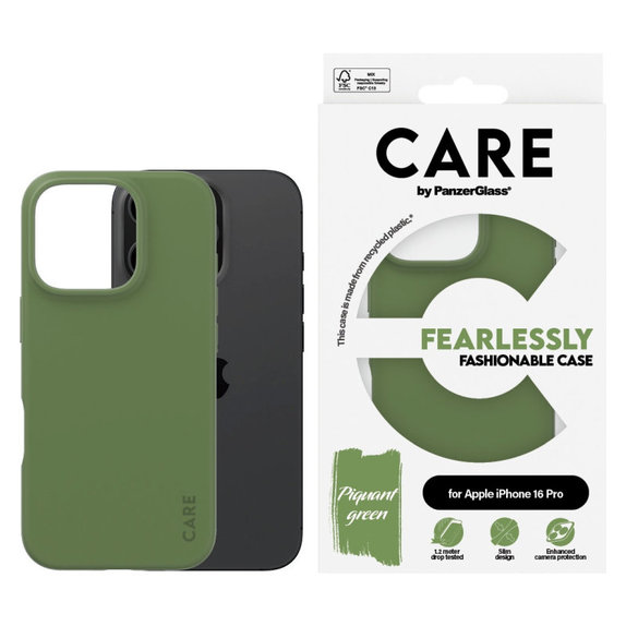 Ovitek Fearlessly za iPhone 16 Pro, Zelena, CARE