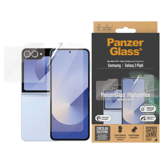 Zaščitna folija UWF in kaljeno steklo za Samsung Z Flip6, Prozorna, PanzerGlass