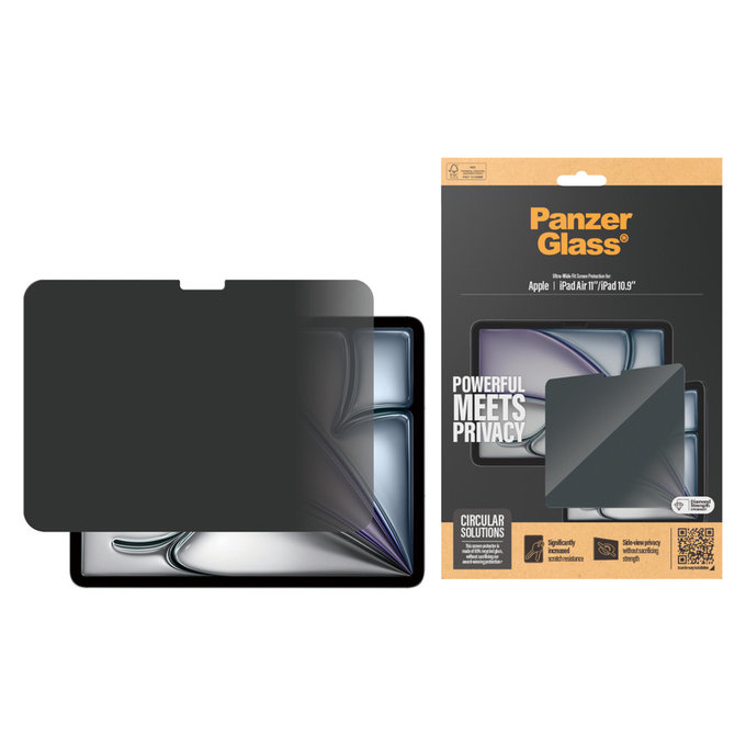 Kaljeno steklo UWF Privacy za iPad 10,9"/Air 11'', Prozorna, PanzerGlass