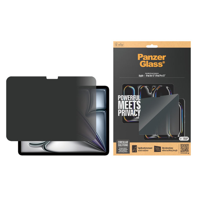 Kaljeno steklo UWF Privacy za iPad Pro 13"/Air 13'', Prozorna, PanzerGlass