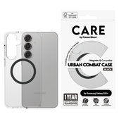 Ovitek Urban Combat s črnim QI za Samsung Galaxy S25+, Prozorna, PanzerGlass