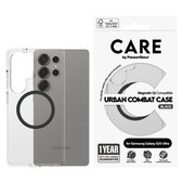 Ovitek Urban Combat s črnim QI za Samsung Galaxy S25 Ultra, Prozorna, PanzerGlass