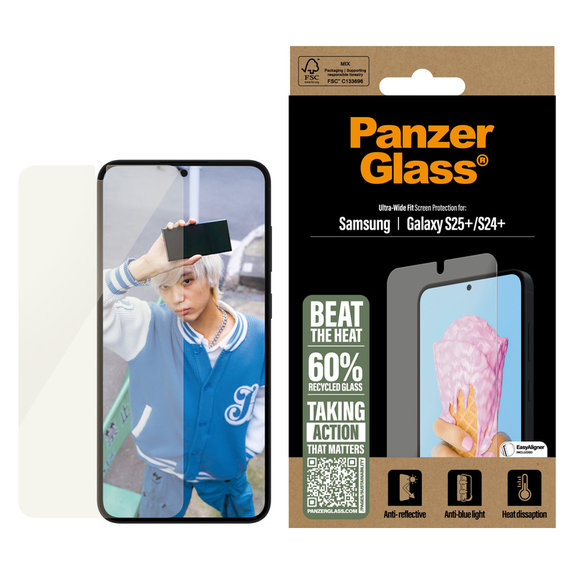 Kaljeno steklo UWF All-in-One z aplikatorjem za Samsung Galaxy S25+, Prozorna, PanzerGlass