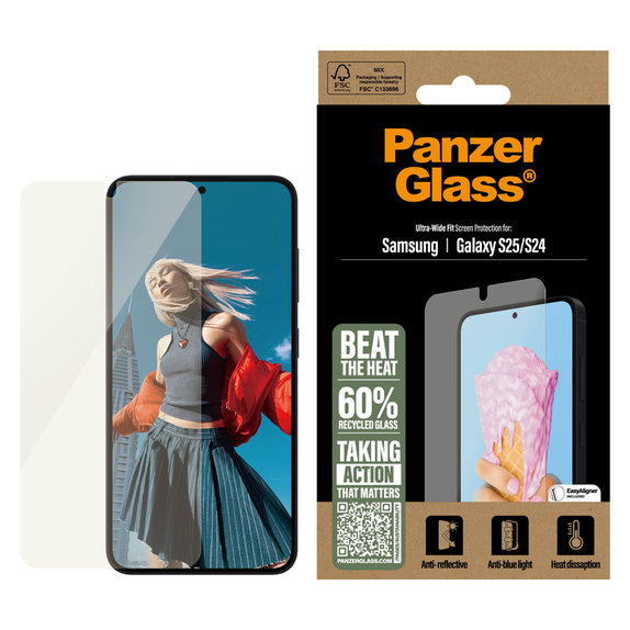 Kaljeno steklo UWF All-in-One z aplikatorjem za Samsung Galaxy S25, Prozorna, PanzerGlass