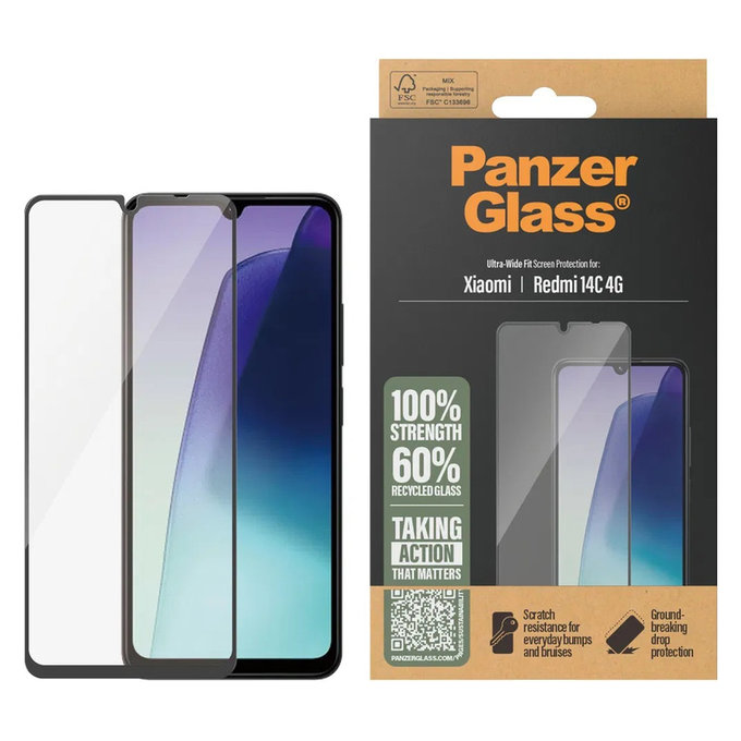 Kaljeno steklo UWF za Xiaomi Redmi 14C 4G, Prozorna, PanzerGlass