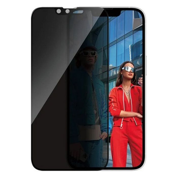 PanzerGlass - Kaljeno Steklo UWF Privacy z aplikatorjem za iPhone 13, 13 Pro, 14 in 16e, transparent