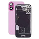 Apple iPhone 16 Plus - Steklo zadnjega ohišja + Leča kamere + Kovinska plošča + Magsafe magnet (Pink)