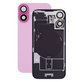 Apple iPhone 16 Plus - Steklo zadnjega ohišja + Leča kamere + Kovinska plošča + Magsafe magnet (Pink)