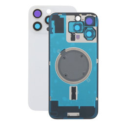 Apple iPhone 16 Pro Max - Steklo zadnjega ohišja + Leča kamere + Kovinska plošča + Magsafe magnet (White Titanium)