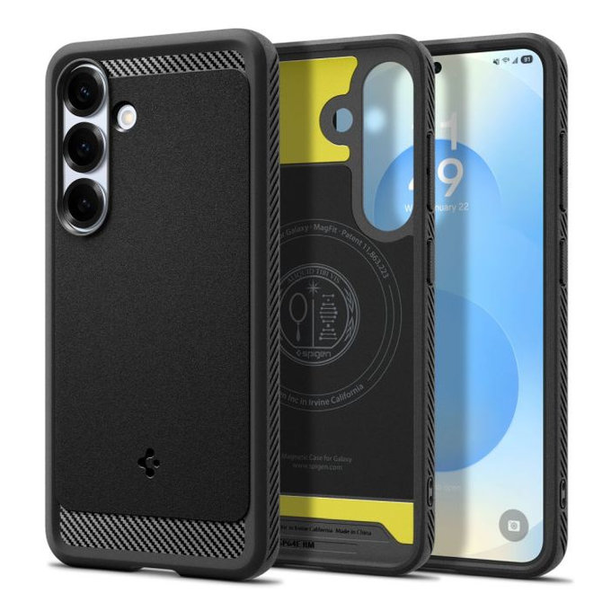 Spigen - Ovitek Rugged Armor z MagSafe za Samsung Galaxy S25, Matte Black