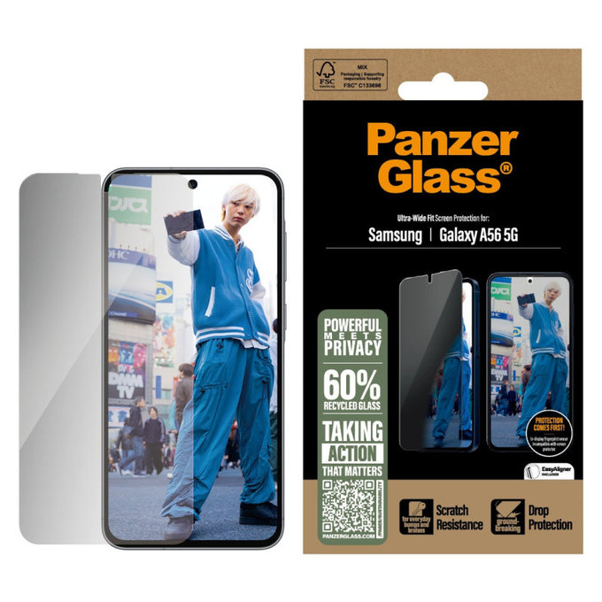 UWF Privacy kaljeno steklo za Samsung A56 5G, Transparent, PanzerGlass