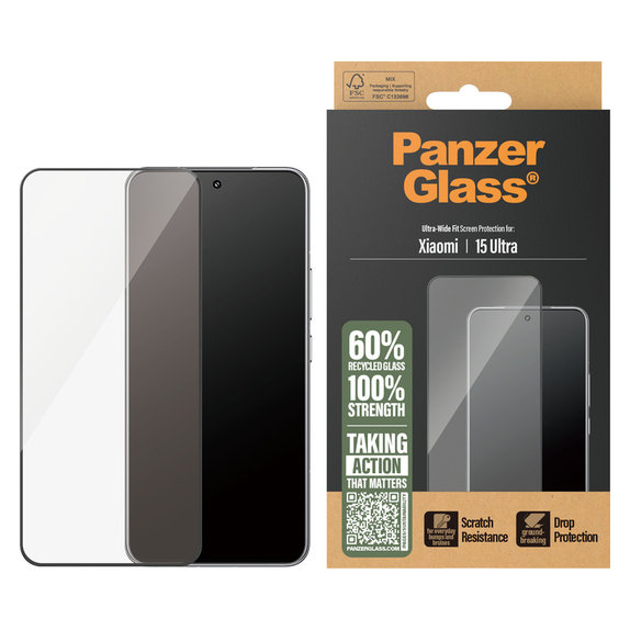Kaljeno steklo UWF za Xiaomi 15 Ultra, Črna, PanzerGlass