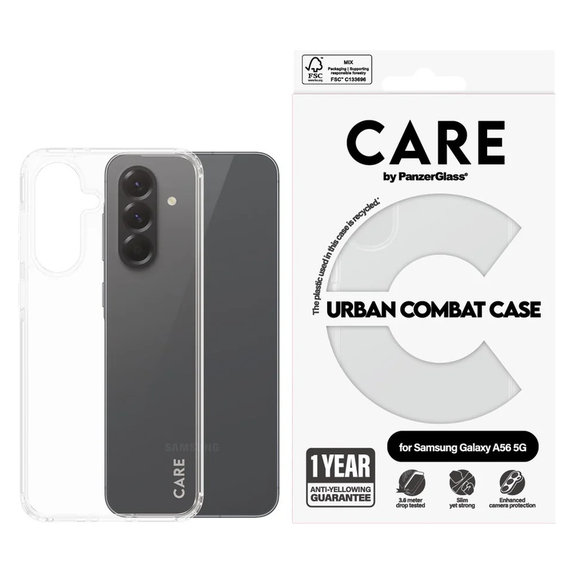 Ovitek Urban Combat za Samsung Galaxy A56 5G, Prozorna, PanzerGlass