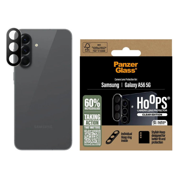 Zaščita objektiva kamere Hoops za Samsung A56 5G, Prozorna, PanzerGlass