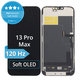 Zaslon Soft OLED za iPhone 13 Pro Max, Steklo na dotik z okvirjem, DIAGNOSTIC