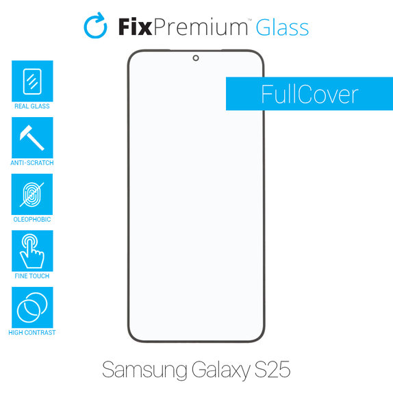 FixPremium FullCover Glass - Kaljeno Steklo za Samsung Galaxy S25