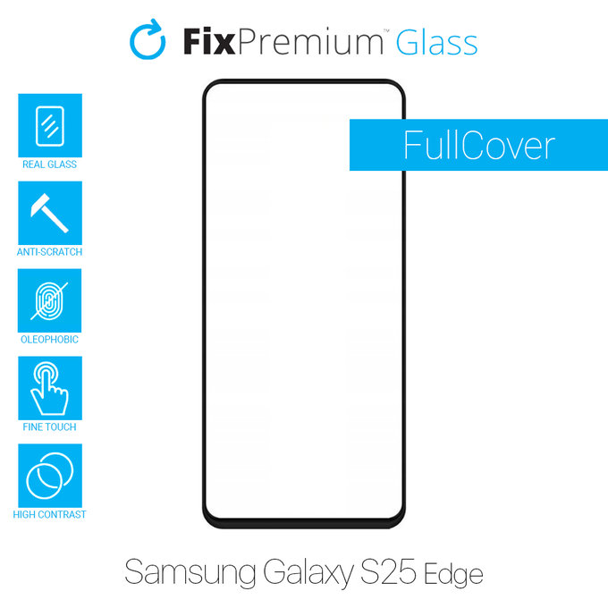 FixPremium FullCover Glass - Kaljeno Steklo za Samsung Galaxy S25 Edge