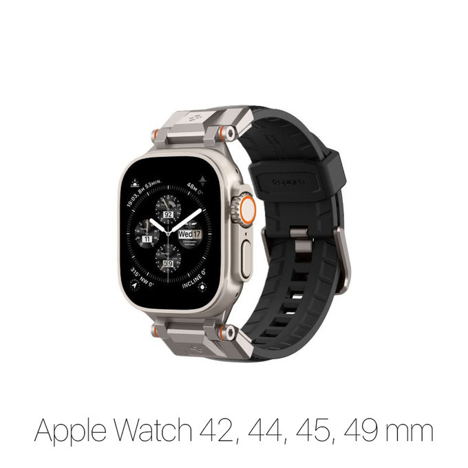 Spigen - Pašček Durapro Armor PU za Apple Watch (42, 44, 45, 49mm), črna