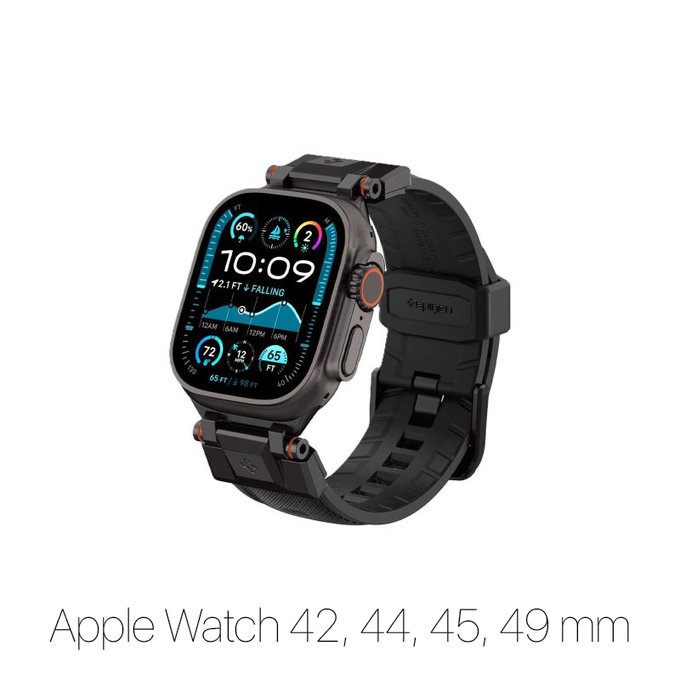 Spigen - Pašček Durapro Armor za Apple Watch (42, 44, 45, 49mm), Black Edition