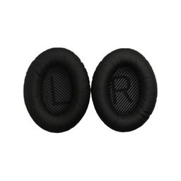 Nadomestne blazinice za ušesa za Bose QuietComfort 35, Spominska pena + PU usnje, Črne, 1 Par