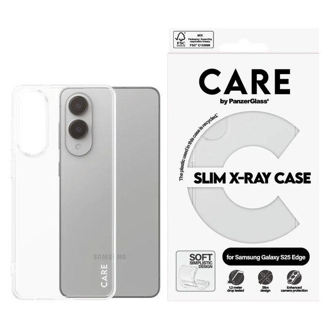 Ovitek X-Ray za Samsung Galaxy S25 Edge, Prozorna, PanzerGlass